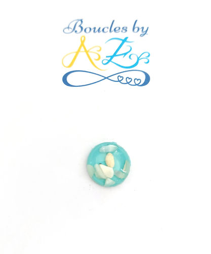 Cabochon rond turquoise 14mm