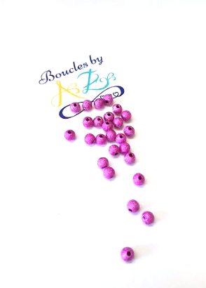 Perles scintillantes fuchsia 4mm x50.