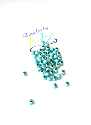 Perles scintillantes mix turquoise 4mm x50.