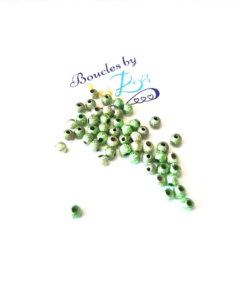 Perles scintillantes vertes 4mm x50.