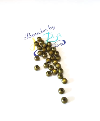Perles magiques, vert kaki 4mm x30.