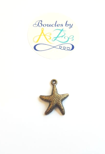 Breloque étoile de mer bronze 23x19mm.