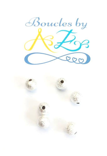 Perles scintillantes argentées 6mm x20.