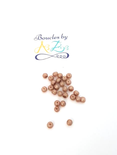Perles effet mouillé marron 4mm.