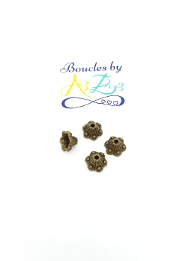 Coupelles fleuries bronze x10.