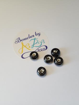 Perles noires en céramique 9x4mm x5