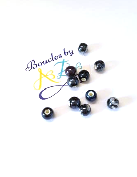 Perles rondes céramique noires 6mm x10.