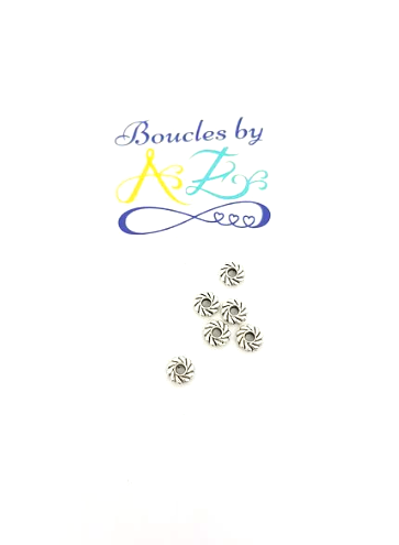 Perles intercalaires fleurs argentées 5mm x50.