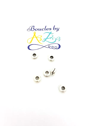 Perles rondelles argentées 6x3mm x30.