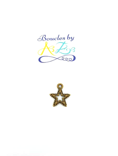 Breloque étoile bronze 18x15mm.