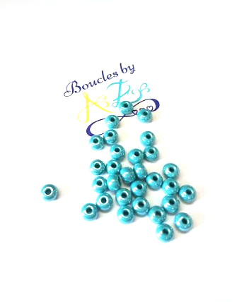 Perles de rocaille turquoise lustré 4/0 x30