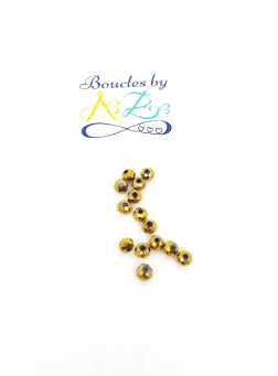 Perles à facettes dorées 4x3mm x30.