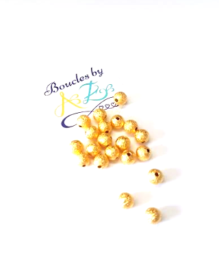 Perles scintillantes dorées 6mm x20.