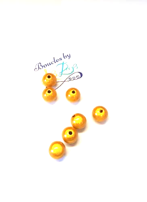 Perles magiques jaune moutarde 10mm x10.