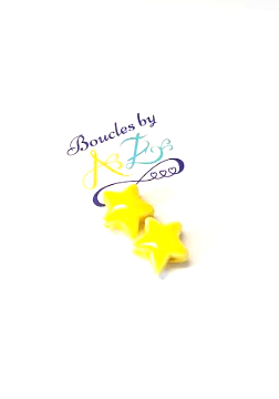 Perle étoile jaune en céramique x2.