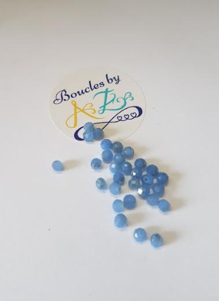 Perles à facettes bleues 4mm x30.