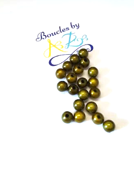 Perles magiques vert kaki 6mm x20.