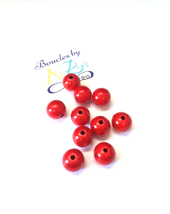 Perles magiques rouges 10mm x10.
