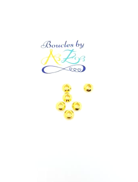 Perles rondes plates dorées 6x3mm x20.