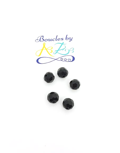 Perles à facettes noires 8mm x10.