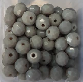 Perles à facettes grises 6x4mm x30.