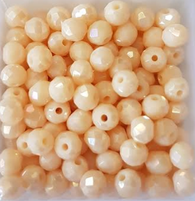 Perles à facettes beiges 4x3mm x50.
