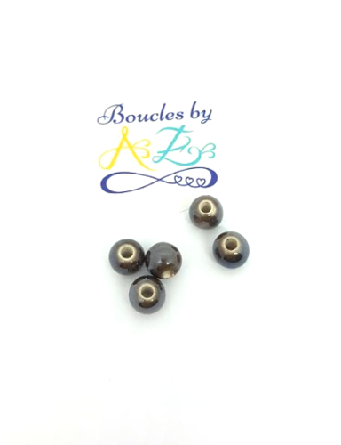 Perles marron en céramique 8mm x5.