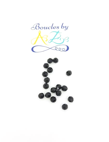 Perles à facettes noires 4mm x40.