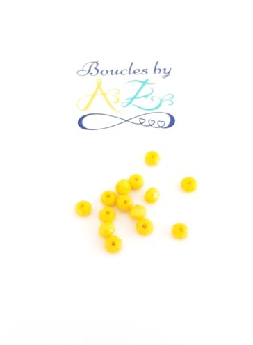 Perles à facettes jaunes 4x3mm x50.