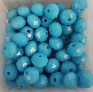 Perles à facettes bleues 6x4mm x30.