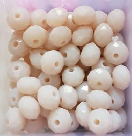 Perles à facettes rose 6x4mm x30.