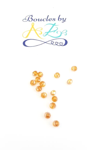 Perles à facettes ambre 3x2mm x50.