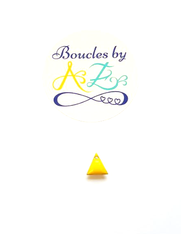 Sequin émaillé triangle jaune 8mm.