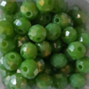 Perles à facettes vertes 6x4mm x30.