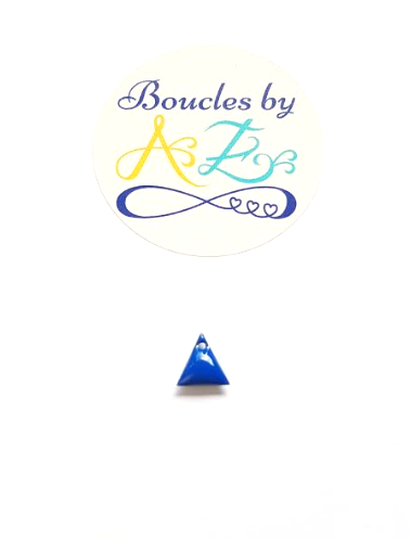 Sequin émaillé triangle bleu 8mm.