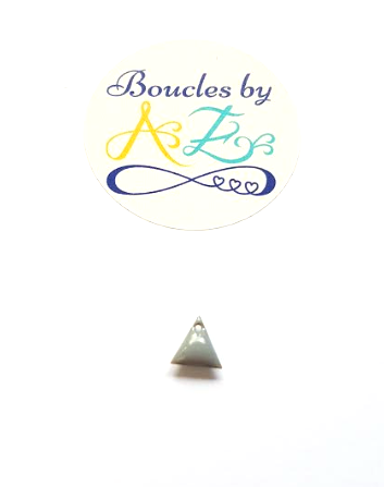 Sequin émaillé triangle gris 8mm.