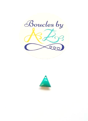 Sequin émaillé triangle turquoise 8mm.