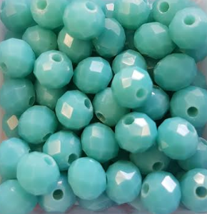 Perles à facettes turquoises 6x4mm x30.
