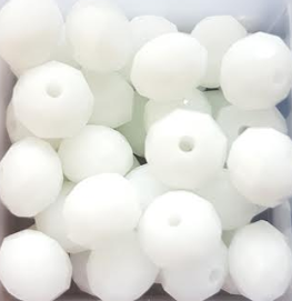 Perles à facettes blanches 8x6mm x20.
