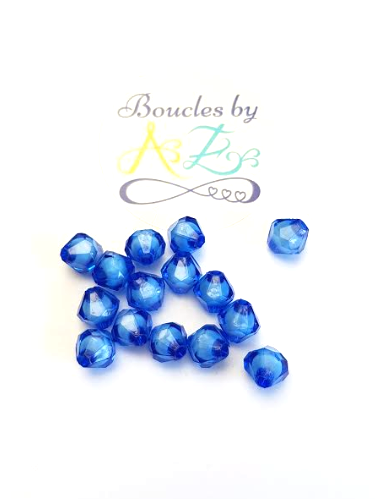 Perles toupies bleues 8x8mm x50.