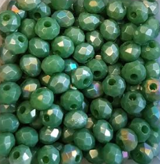 Perles à facettes vertes 4x3mm x50.