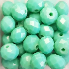 Perles à facettes vertes 8x6mm x20.