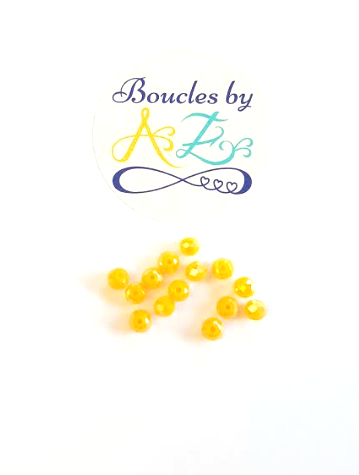 Perles à facettes jaunes 4x3mm x50.