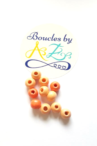 Perles en bois mix orange 6mm x50.