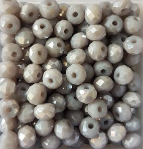 Perles à facettes grises 4x3mm x50.