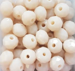 Perles à facettes beiges 6x4mm x30.