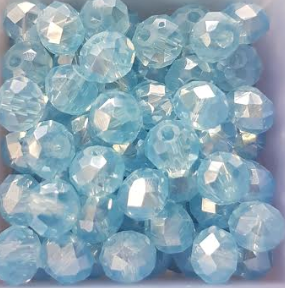 Perles à facettes bleues 6x4mm x30.