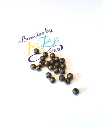 Perles rondes bronze 4mm x20.