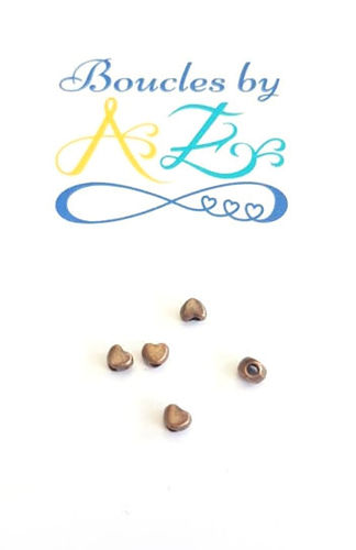 Perles coeurs cuivre 3,5x4mm x30.