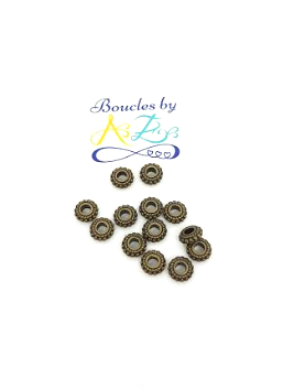 Perles intercalaires bronze 8x3mm x10.